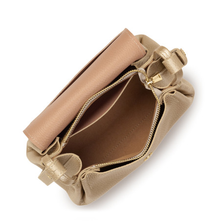 Lancaster Accordion Double Small Tote Bag 470-87 Champagne-In-Nude