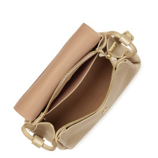 Lancaster Accordion Double Tote Bag 470-88 Pale Gold In Nude