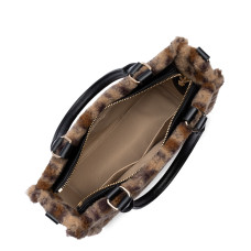 Lancaster Moumoute Mini Cabas Bag Hand 518-055 Black Leopard