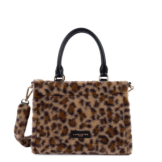 Lancaster Moumoute Mini Cabas Bag Hand 518-055 Black Leopard