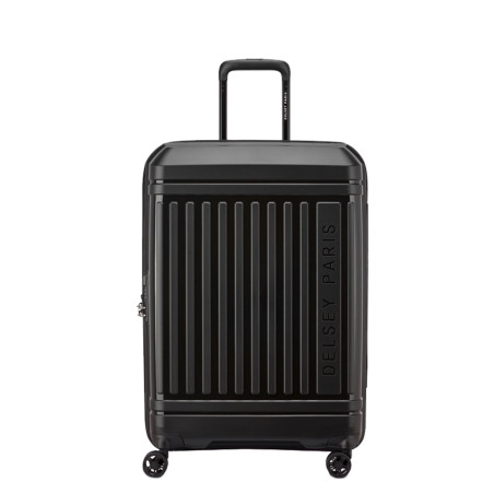 Delsey Lutece Extendable Suitcase M 4 Wheels 68 CM TSA Black