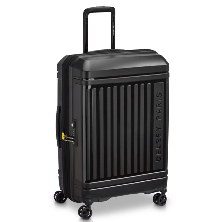 Delsey Lutece Extendable Suitcase M 4 Wheels 68 CM TSA Black