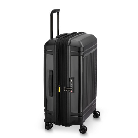 Delsey Lutece Extendable Suitcase M 4 Wheels 68 CM TSA Black