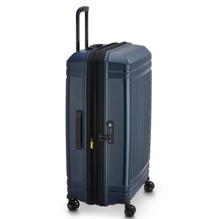 Delsey Lutece Valise L Extensible 4 Roues 79 CM TSA Bleu profil
