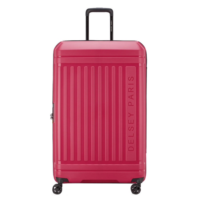 Delsey Lutece Extendable Suitcase L 4 Wheels 79 CM TSA Magenta