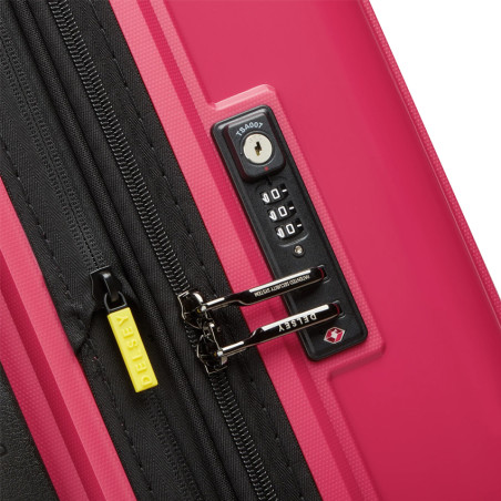 Delsey Lutece Extendable Suitcase L 4 Wheels 79 CM TSA Magenta