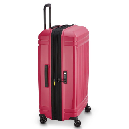Delsey Lutece Valise L Extensible 4 Roues 79 CM TSA Magenta profil
