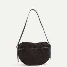 Bleu de Chauffe Fisherman's Musette Half Moon Bag Margot Velvet Lea...