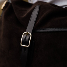 Bleu de Chauffe Fisherman's Musette Half Moon Bag Margot Velvet Lea...
