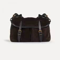 Bleu de Chauffe Fisherman's Musette Bag S Suede Leather Dark Brown