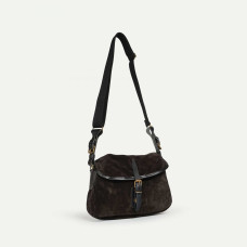 Bleu de Chauffe XS Musette Suede Leather Bag Dark Brown