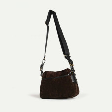 Bleu de Chauffe XS Musette Suede Leather Bag Dark Brown