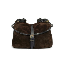 Bleu de Chauffe XS Musette Suede Leather Bag Dark Brown