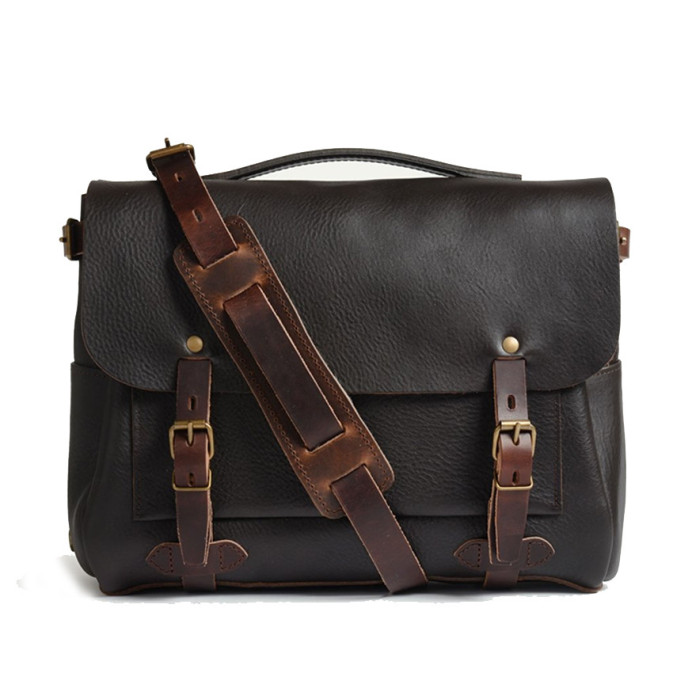 Bleu de Chauffe Messenger Bag Eclair M Brown