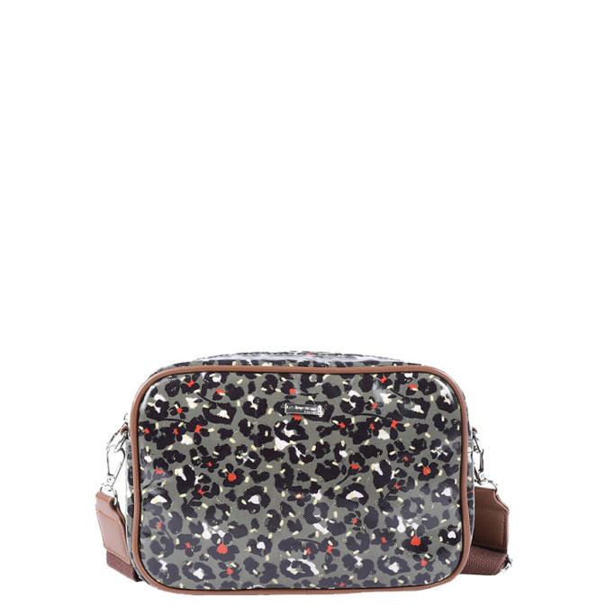 Les Tropéziennes Ruteboeuf Leopard Shoulder Bag Khaki