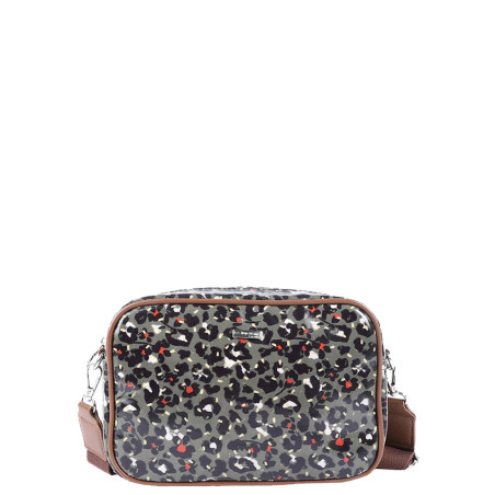 Les Tropéziennes Ruteboeuf Leopard Shoulder Bag Khaki