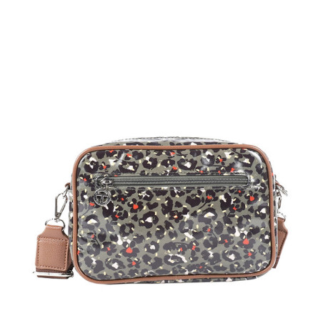 Les Tropéziennes Ruteboeuf Leopard Shoulder Bag Khaki