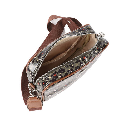 Les Tropéziennes Ruteboeuf Leopard Shoulder Bag Khaki