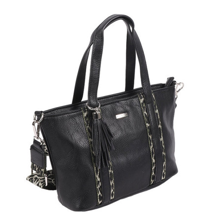Les Tropéziennes Victor Hugo Small Shopping Bag Faux Cuir Noir