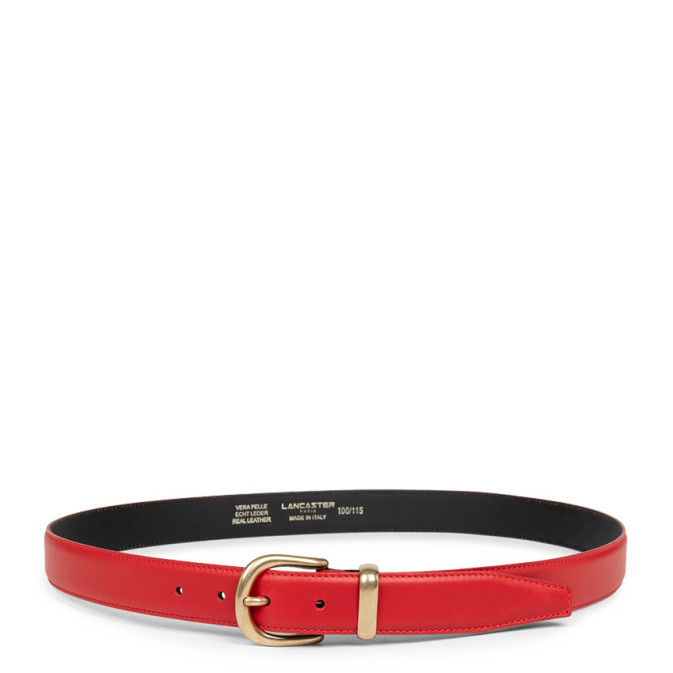 Lancaster Smooth Vachetta Leather Belt for Women 601-024 Red M