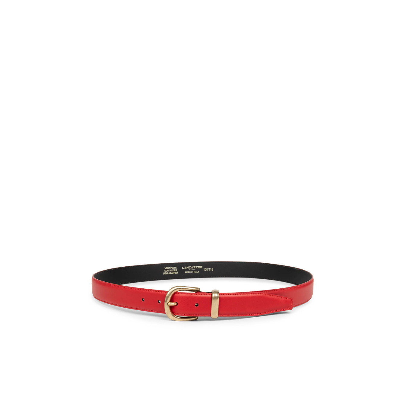Lancaster Smooth Vachetta Leather Belt for Women 601-024 Red M
