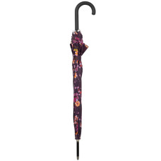 Isotoner Parapluie Canne Auto Fleurs Aubergine entier