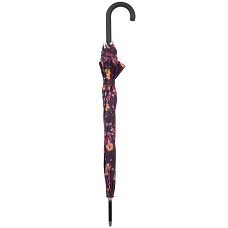 Isotoner Parapluie Canne Auto Fleurs Aubergine entier