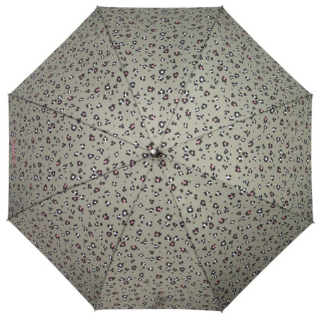 Isotoner Parapluie Canne Auto Léopard Kaki ouvert