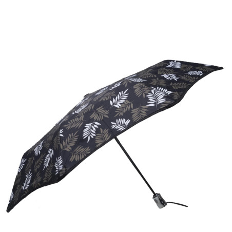 Isotoner Parapluie Pliant X-TRA Solide Auto Feuille Kaki