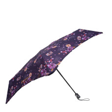 Isotoner Automatic Umbrella X-TRA SOLIDE ALPHA Aubergine Flowers