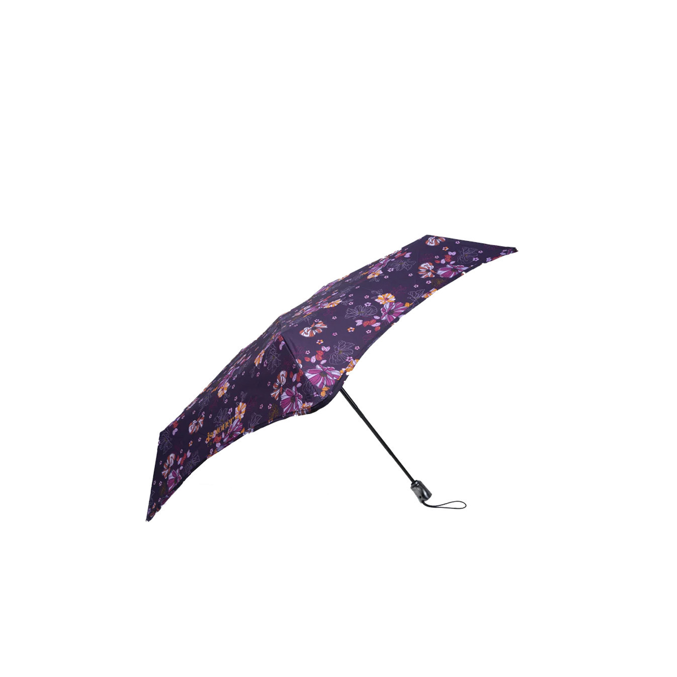 Isotoner Automatic Umbrella X-TRA SOLIDE ALPHA Aubergine Flowers