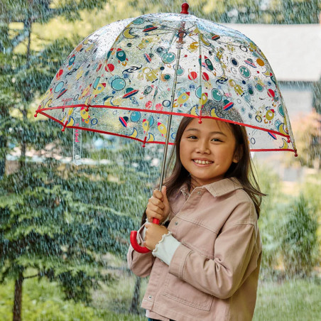 Isotoner Kids' Umbrella Manual PVC Cosmonaut