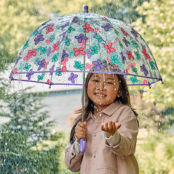Isotoner Children's Dome Manual PVC Butterfly Umbrella