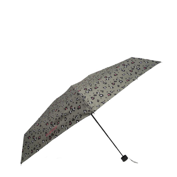 Isotoner Compact Mini Slim Manual Umbrella Kaki Leopard
