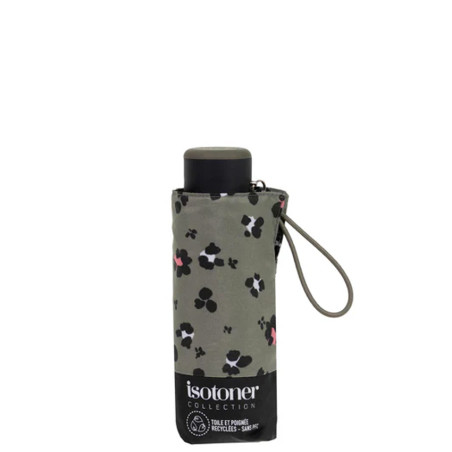 Isotoner Compact Mini Slim Manual Umbrella Kaki Leopard