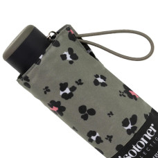 Isotoner Parapluie Mini Pliant Manuel Léopard Kaki motifs