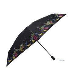 Isotoner Mini Folding Automatic Umbrella Deer Stripe