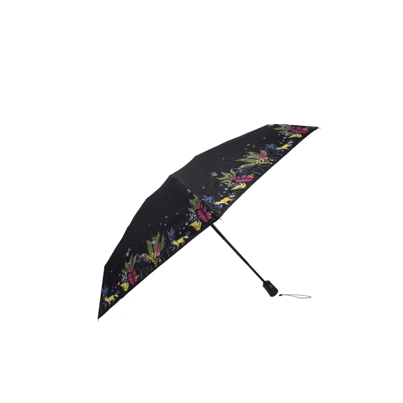 Isotoner Mini Folding Automatic Umbrella Deer Stripe