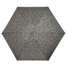Isotoner Mini Folding Automatic Umbrella Leopard Khaki