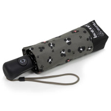 Isotoner Mini Folding Automatic Umbrella Leopard Khaki