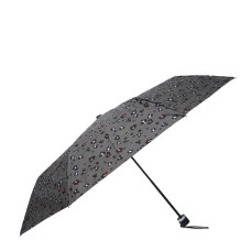 Isotoner Folding Manual Leopard Beige Umbrella for Women