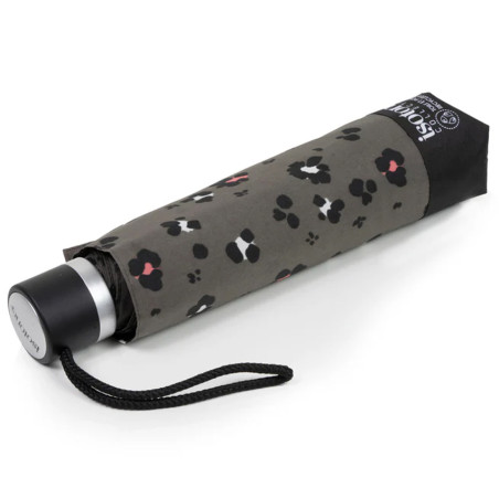 Isotoner Folding Manual Leopard Beige Umbrella for Women
