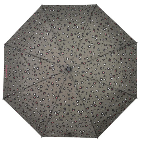 Isotoner Folding Manual Leopard Beige Umbrella for Women