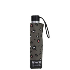 Isotoner Parapluie Femme Pliant Manuel Léopard Kaki debout