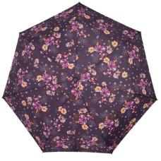 Isotoner Automatic Folding Umbrella Eggplant Flowers