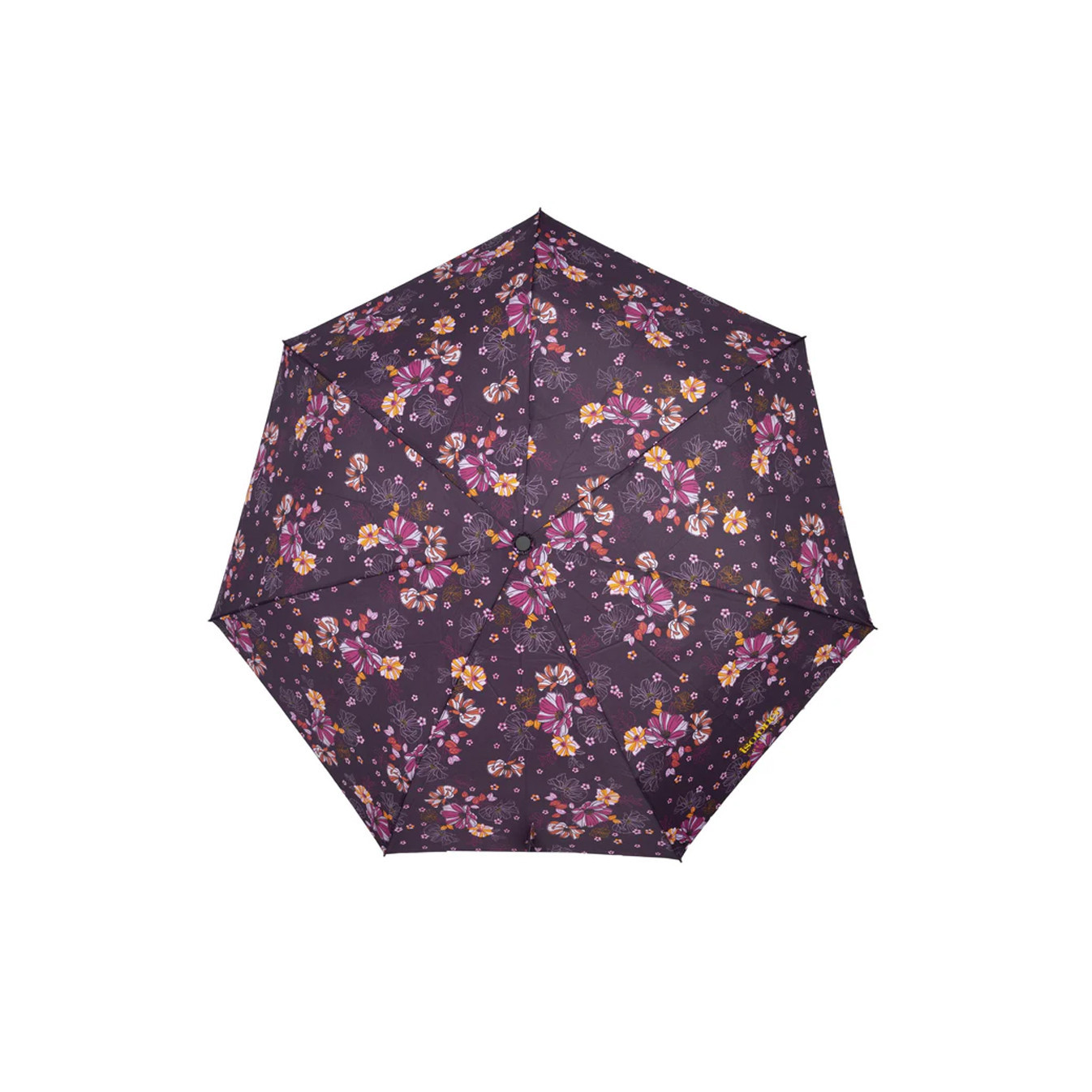 Isotoner Compact Automatic Umbrella Purple Flowers