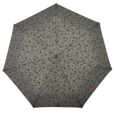 Isotoner Parapluie Pliant Automatique Léopard Kaki ouvert