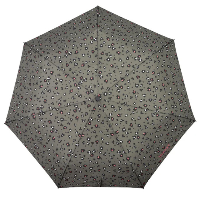 Isotoner Compact Automatic Umbrella Leopard Khaki