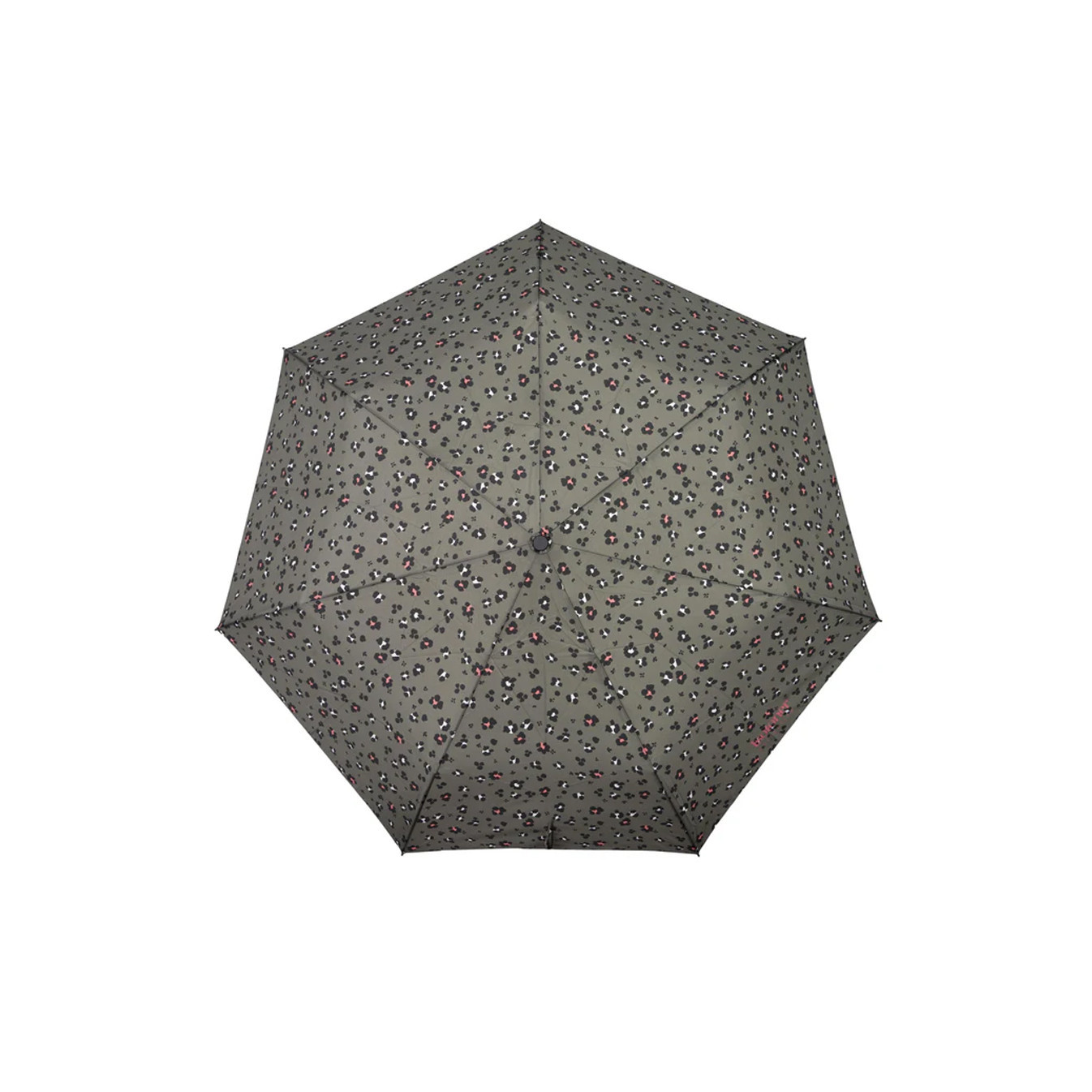 Isotoner Compact Automatic Umbrella Leopard Khaki