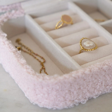 Maison Scarlett Brigitte Travel Jewelry Box Teddy Plush Rose